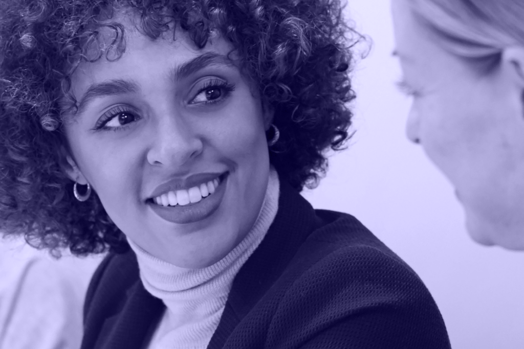Photo of two women at work